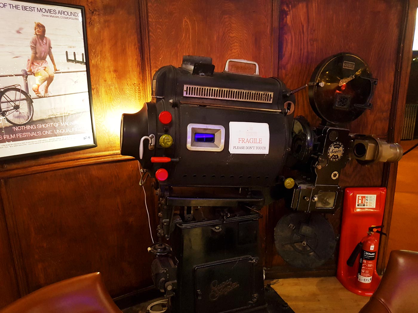 Old film projector in The Dome Cinema